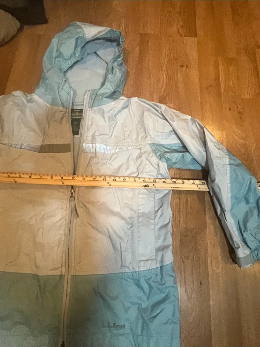 Light Blue Hooded Kids Windbreaker Jacket